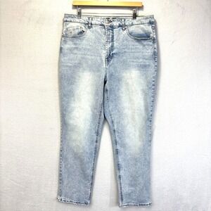 Frye High Rise Straight Leg Jeans Womens 14/32 Blue Light Wash Stretch 37x29